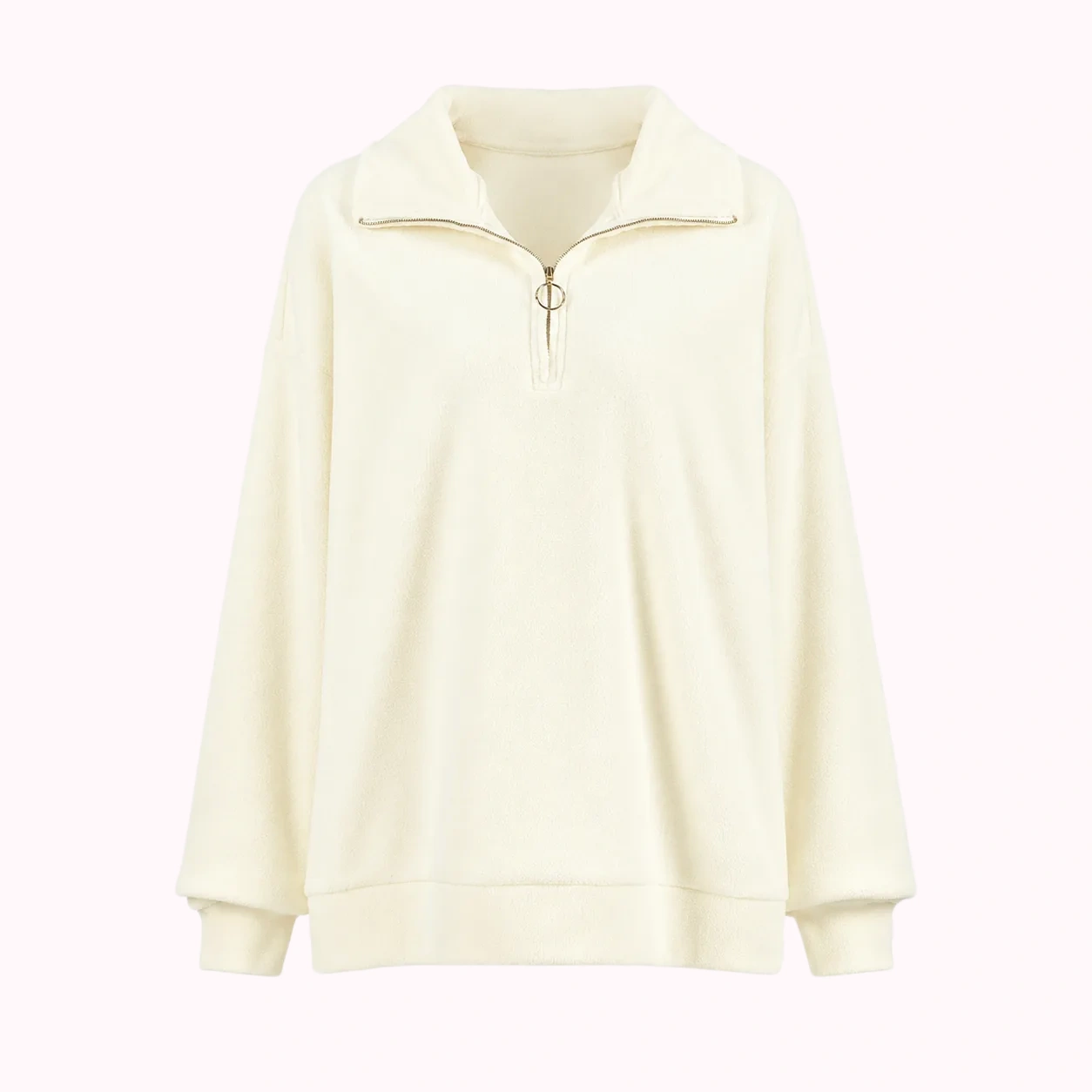 Cream Half-Zip Hoodie