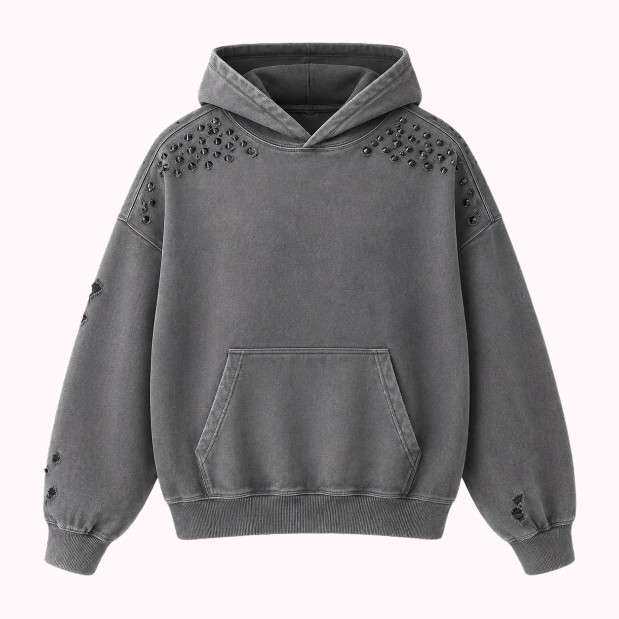 Charcoal Studded Hoodie