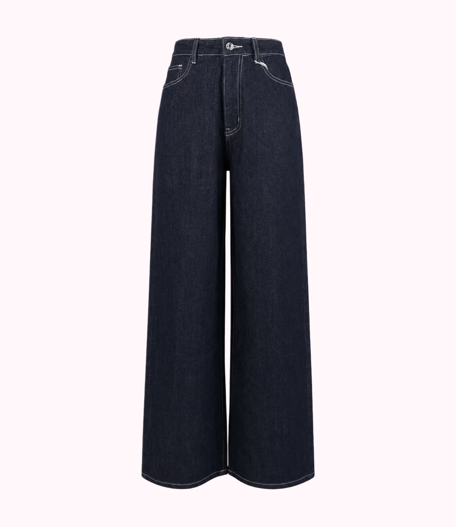 Dark Wide-Leg Jeans