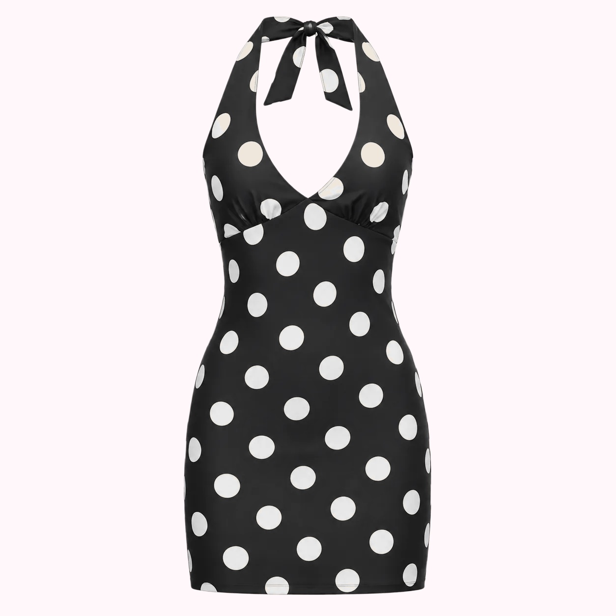 Polka Dot Halter Mini Dress