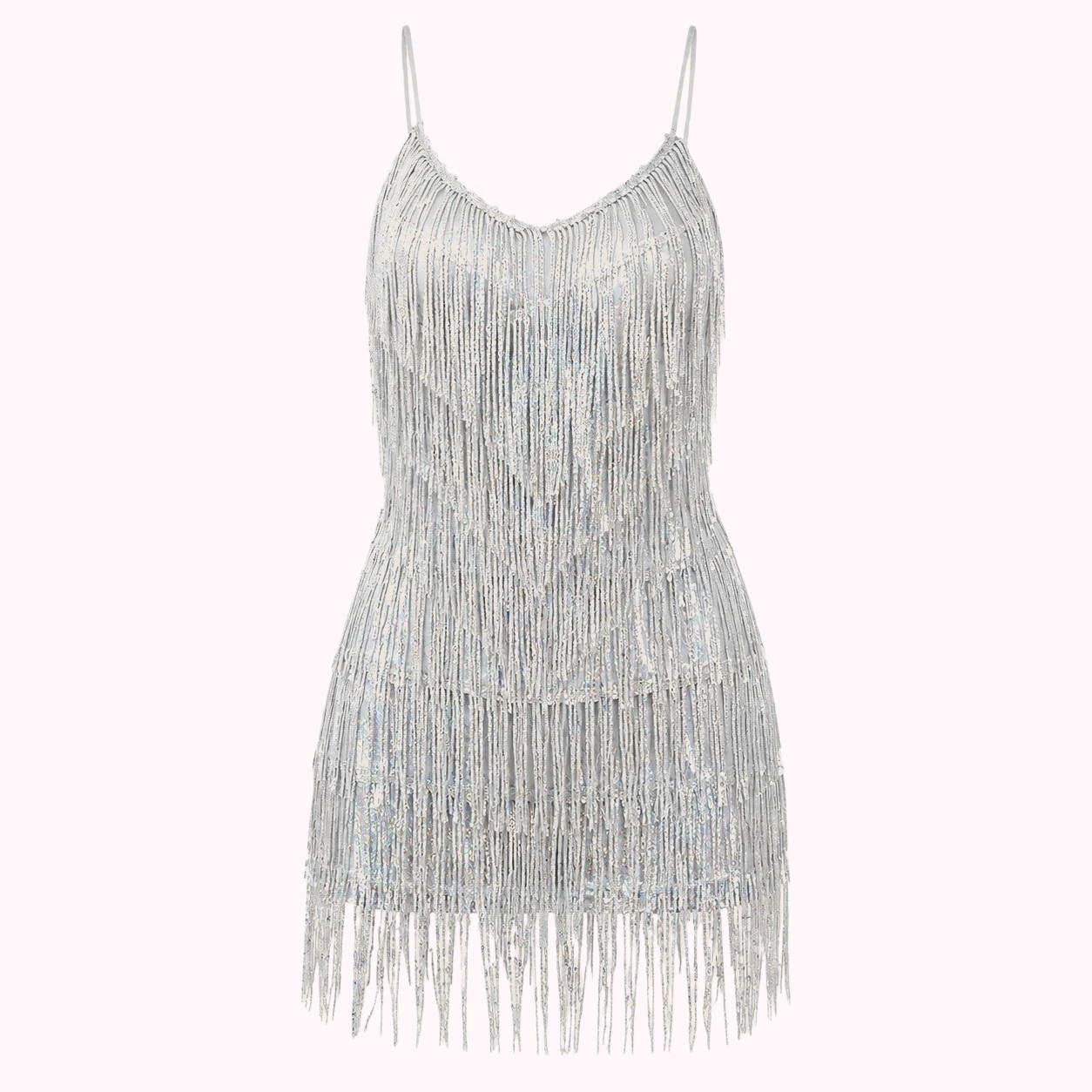 Silver Fringe Bodycon Dress