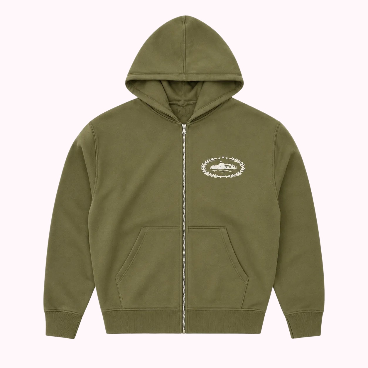 Olive Zip Hoodie