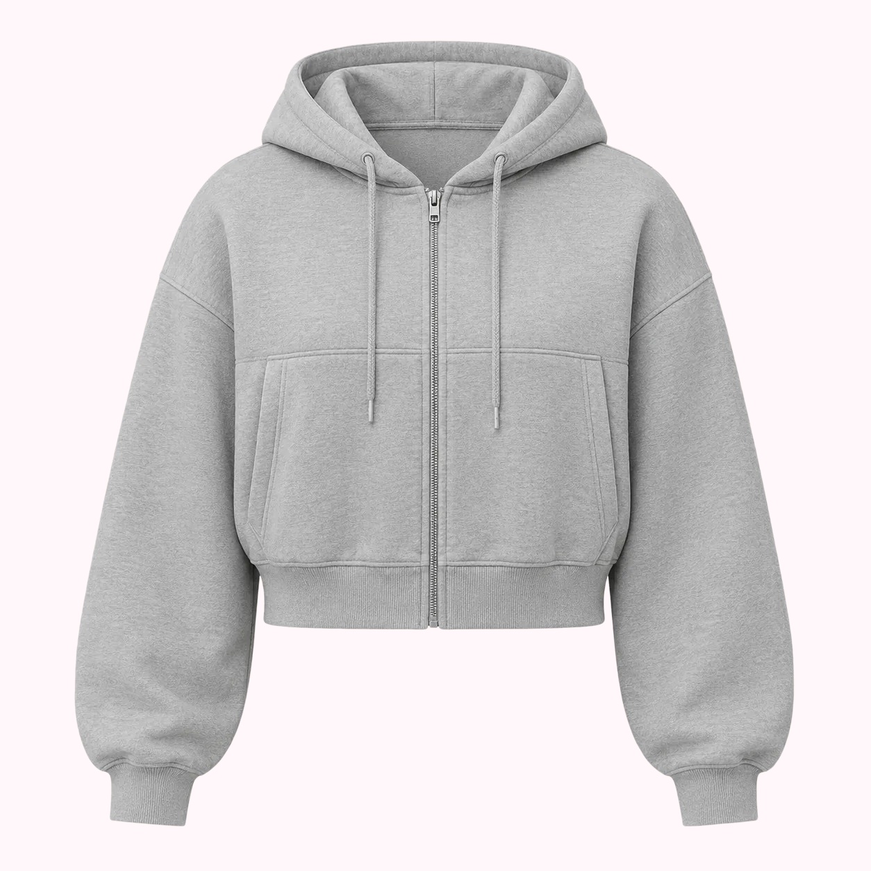 Grey Cropped Hoodie
