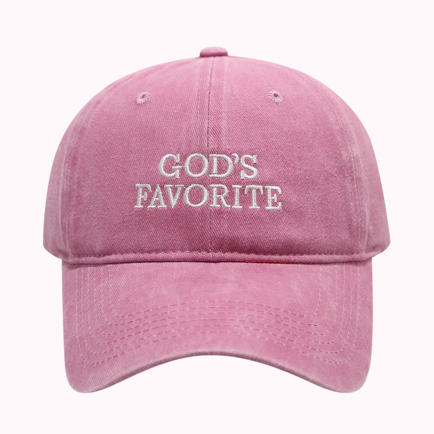 Pink Embroidered Baseball Cap
