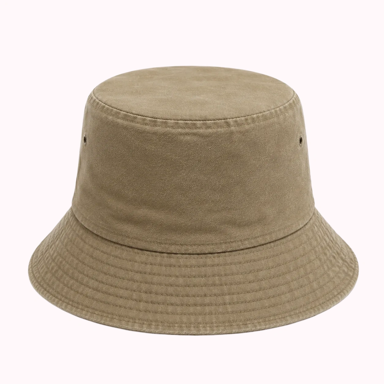 Khaki Cotton Bucket Hat