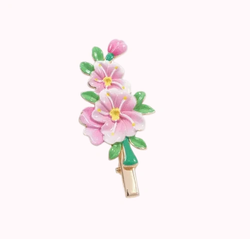Pink Blossom Stem Brooch