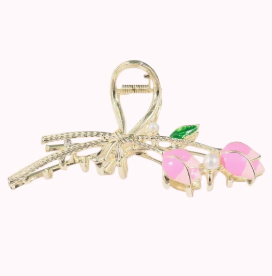 Pink Rose Hair Claw