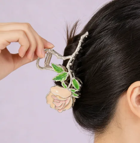Rose Hair Claw · Worn View