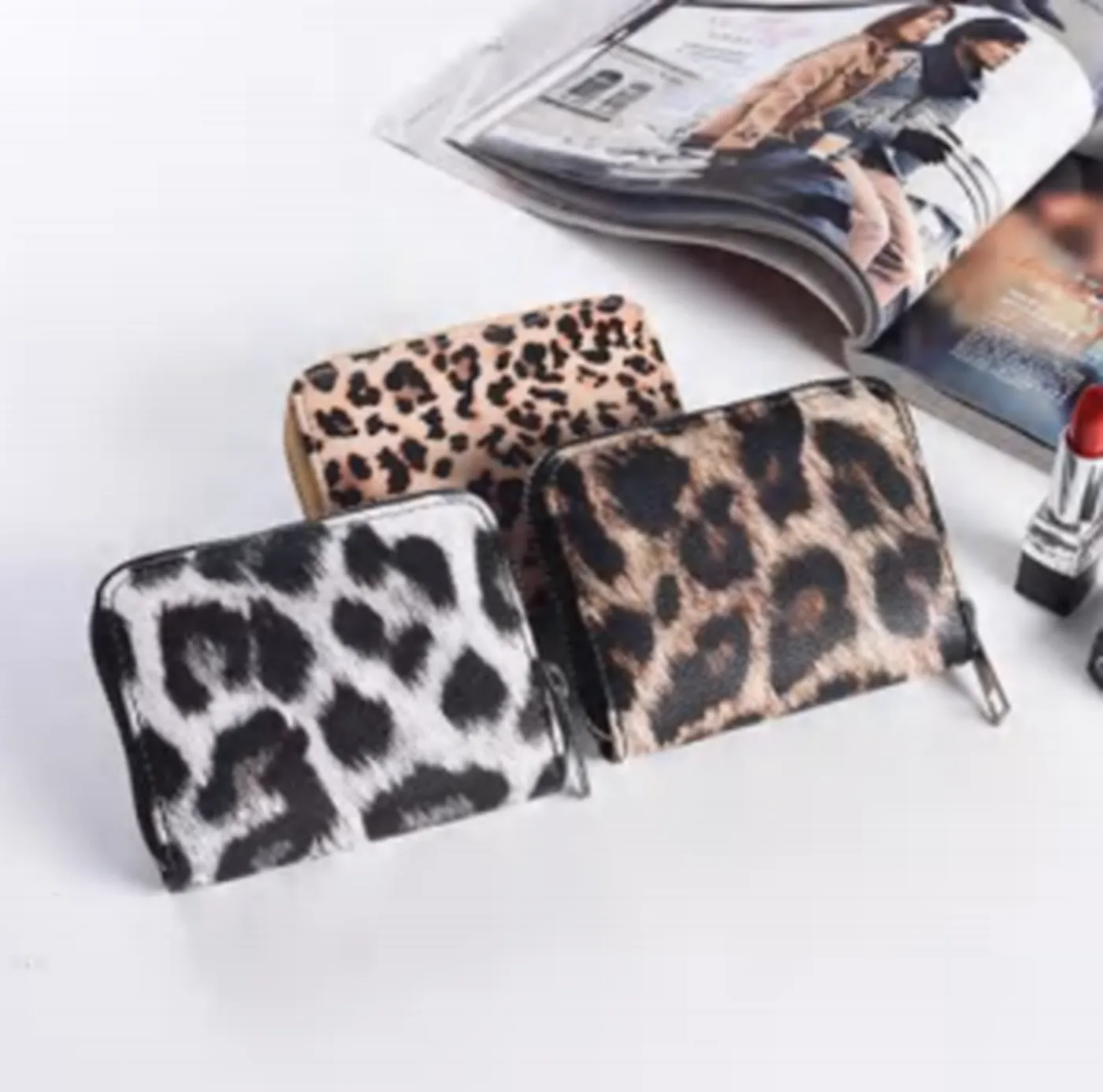 Leopard Print Wallet Set