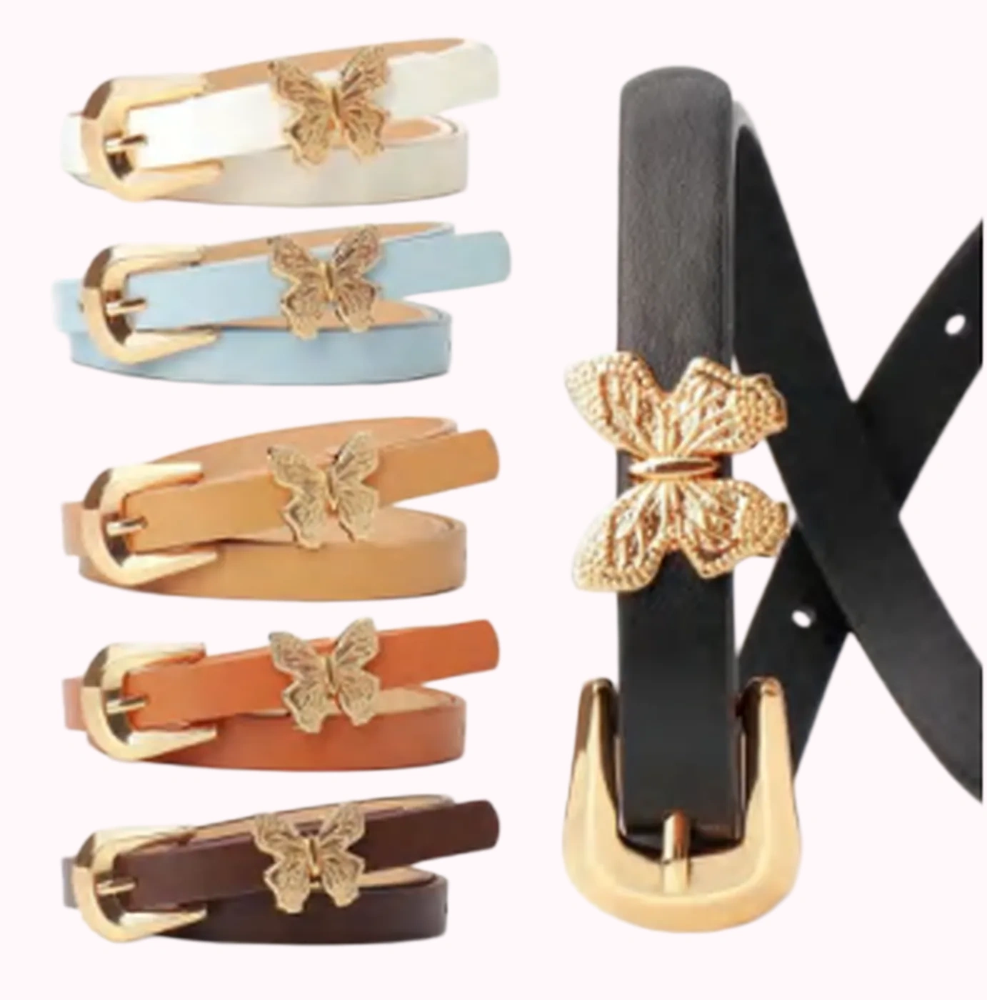 Bee Buckle Slim Belt Set