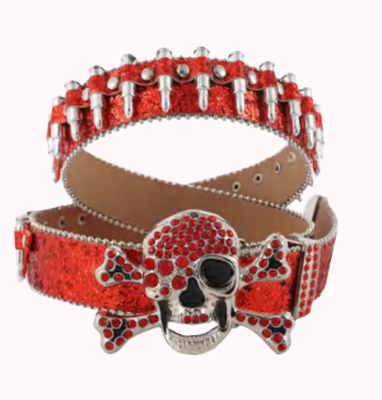 Skull Rhinestone Statement Belt