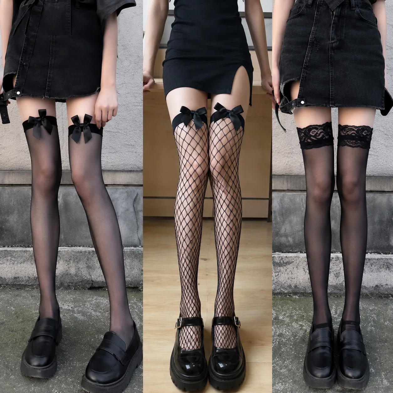 Black Lace Stocking Set