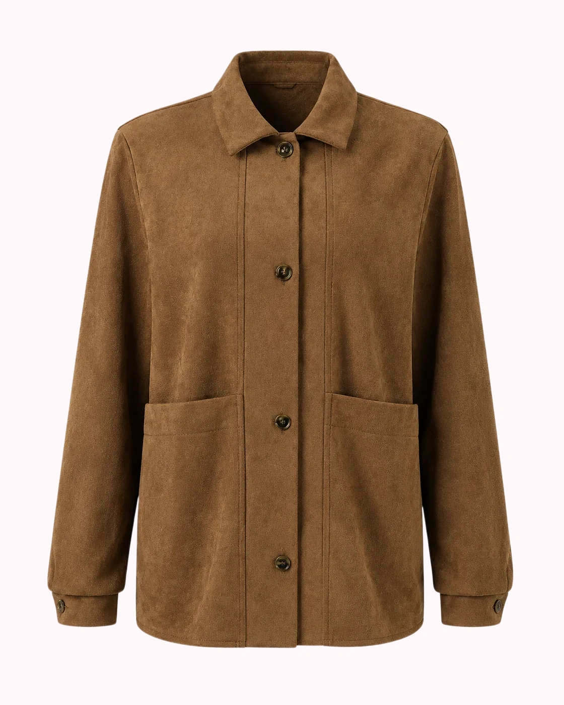 Beige Cropped Suede Jacket
