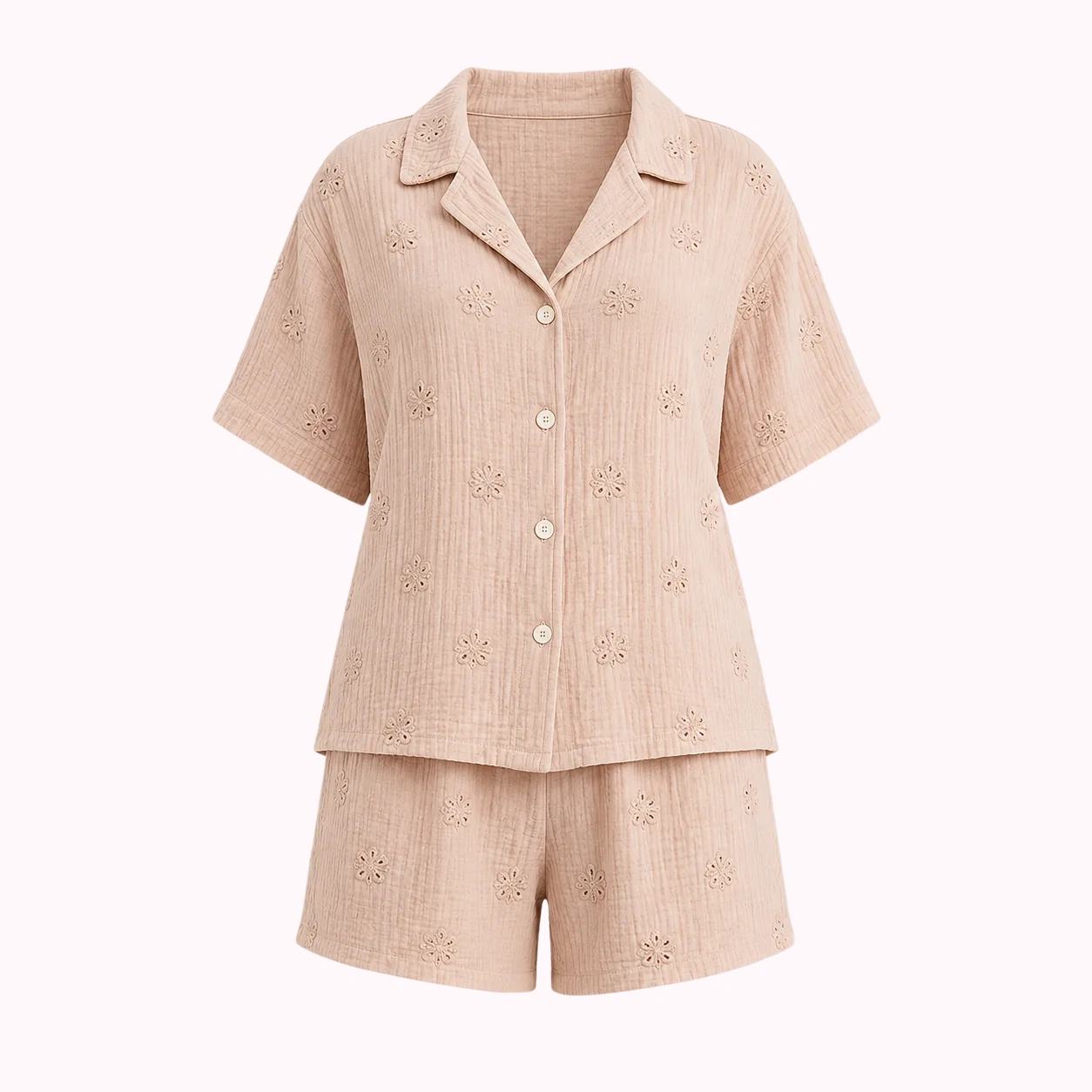 Blush Short Sleeve Pajama Set