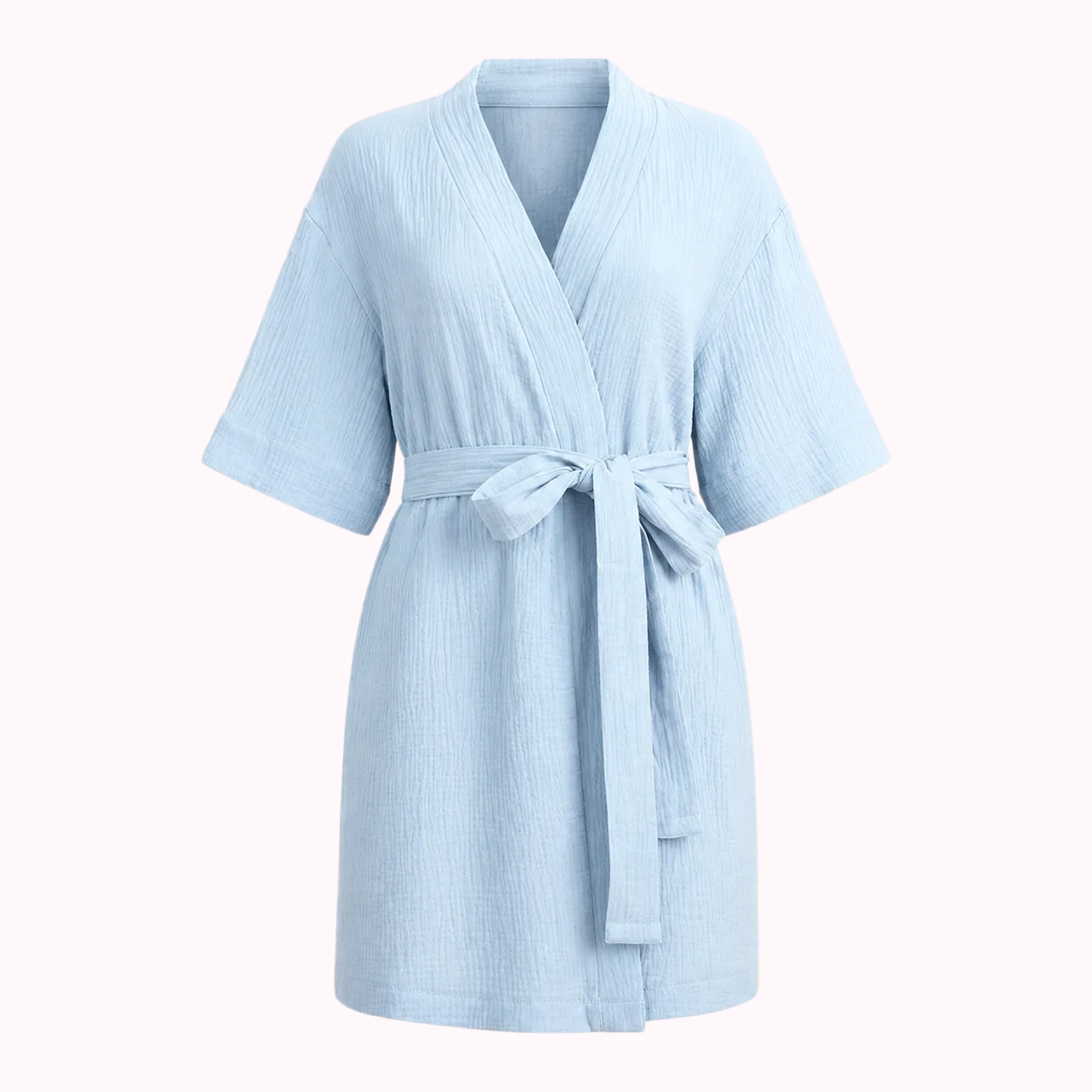 Sky Blue Wrap Robe