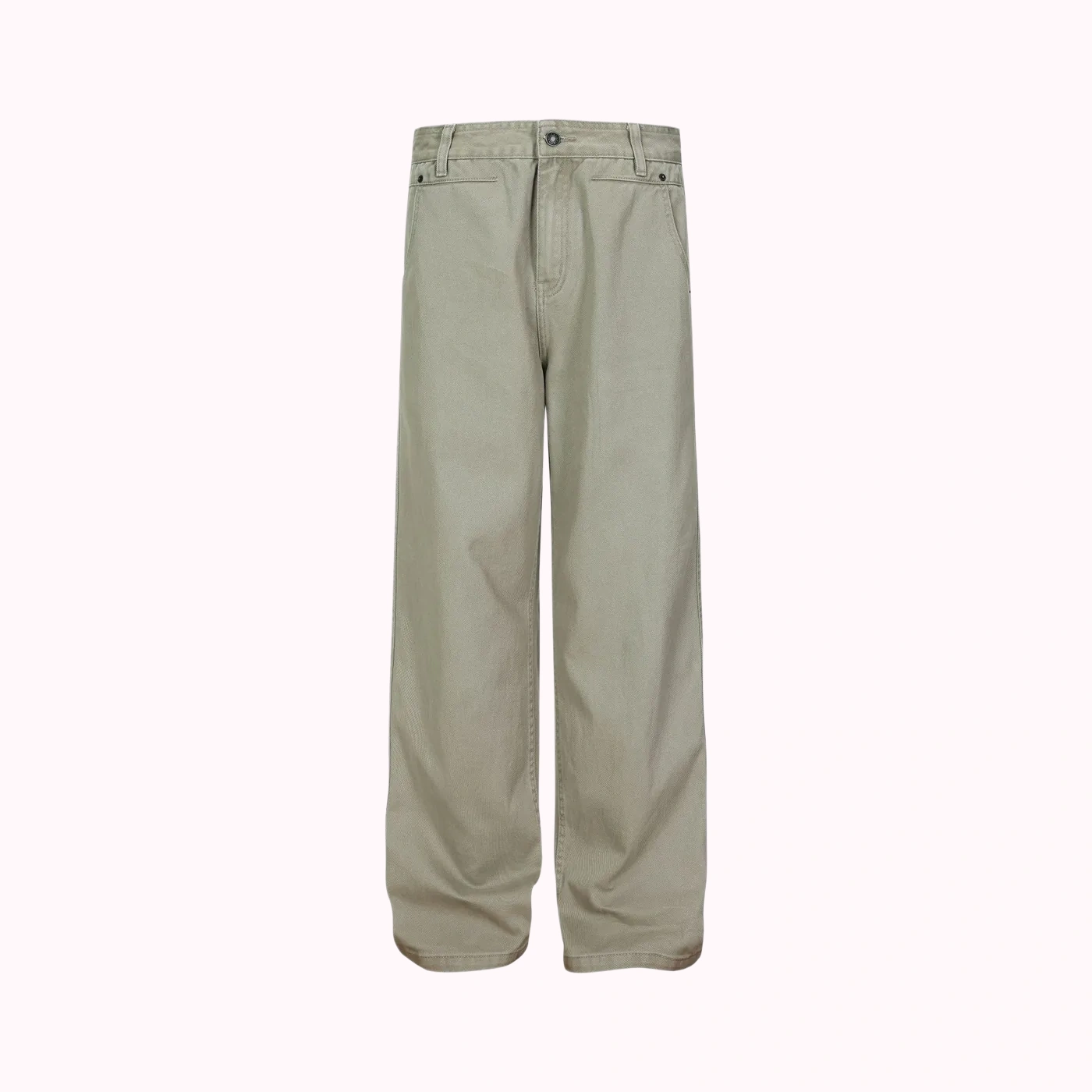 Khaki Straight-Leg Pants