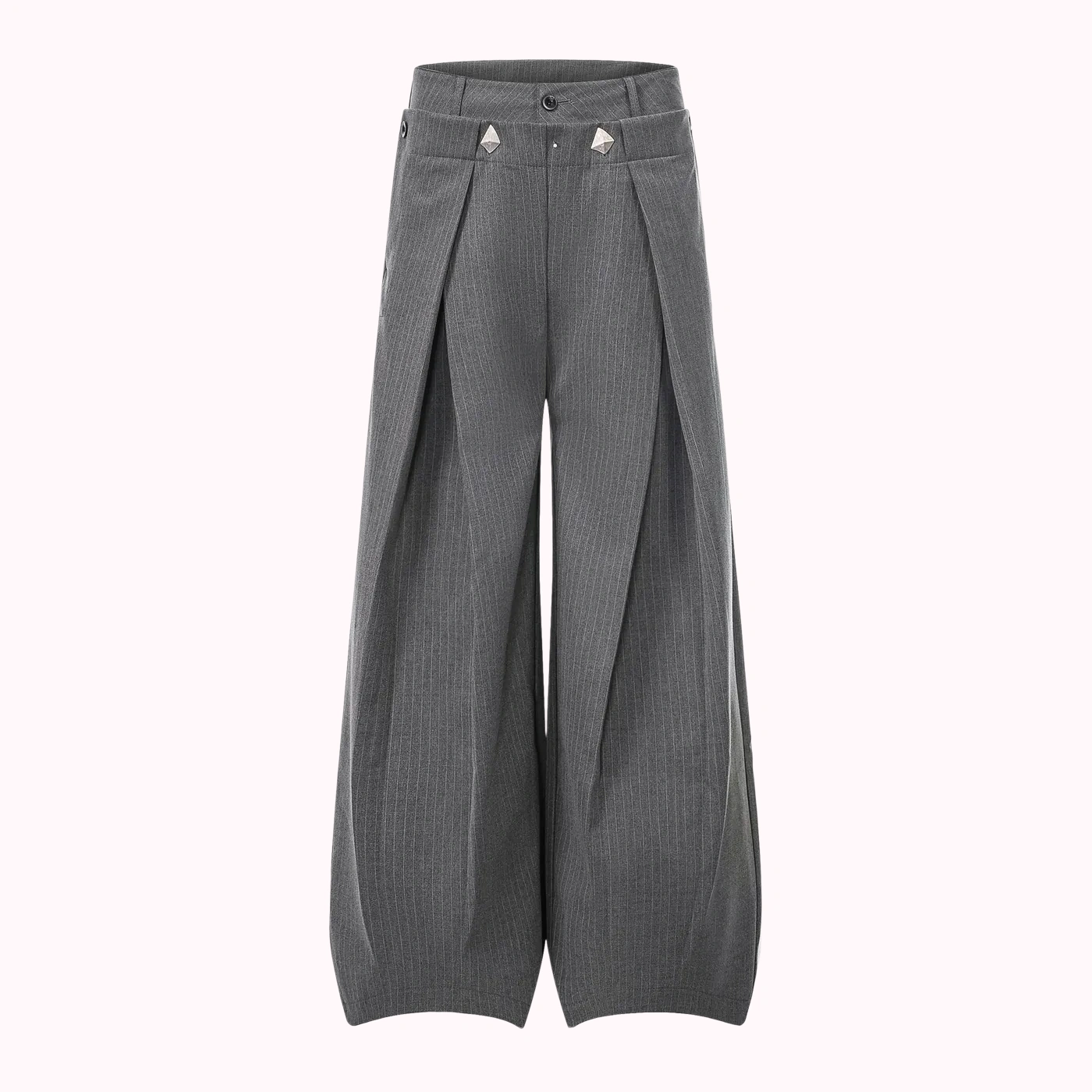 Grey Draped Relaxed Pants