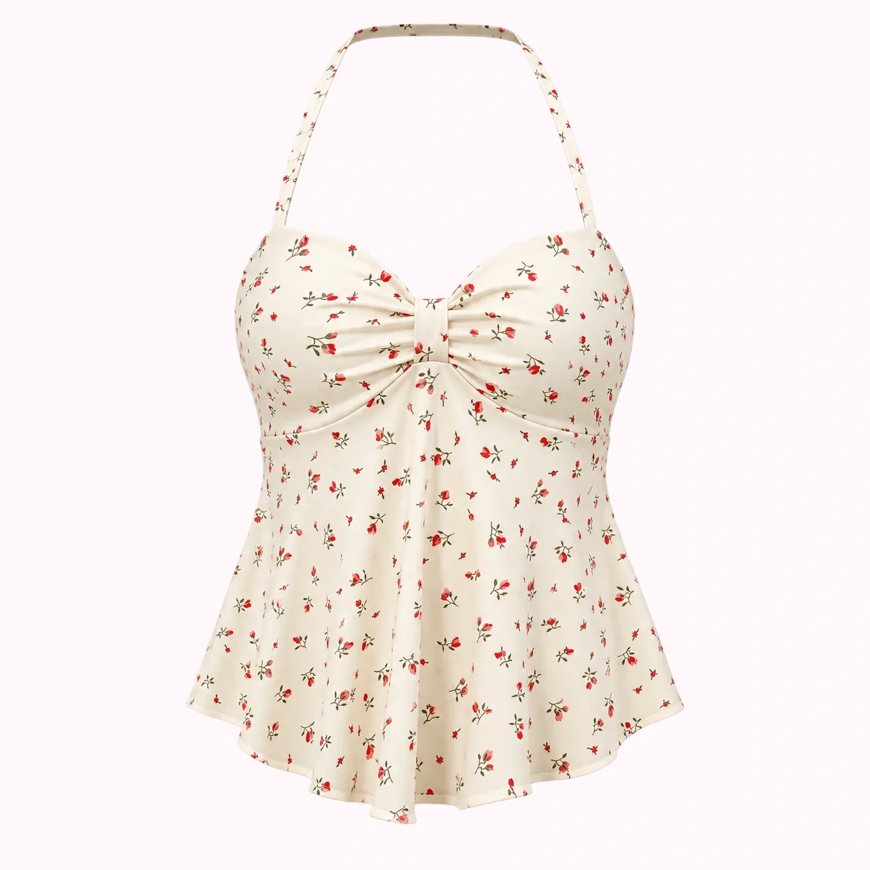 Ivory Floral Halter Top