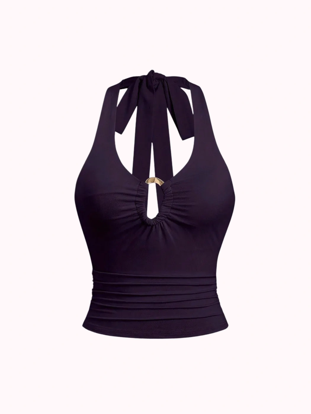 Plum Keyhole Halter Top