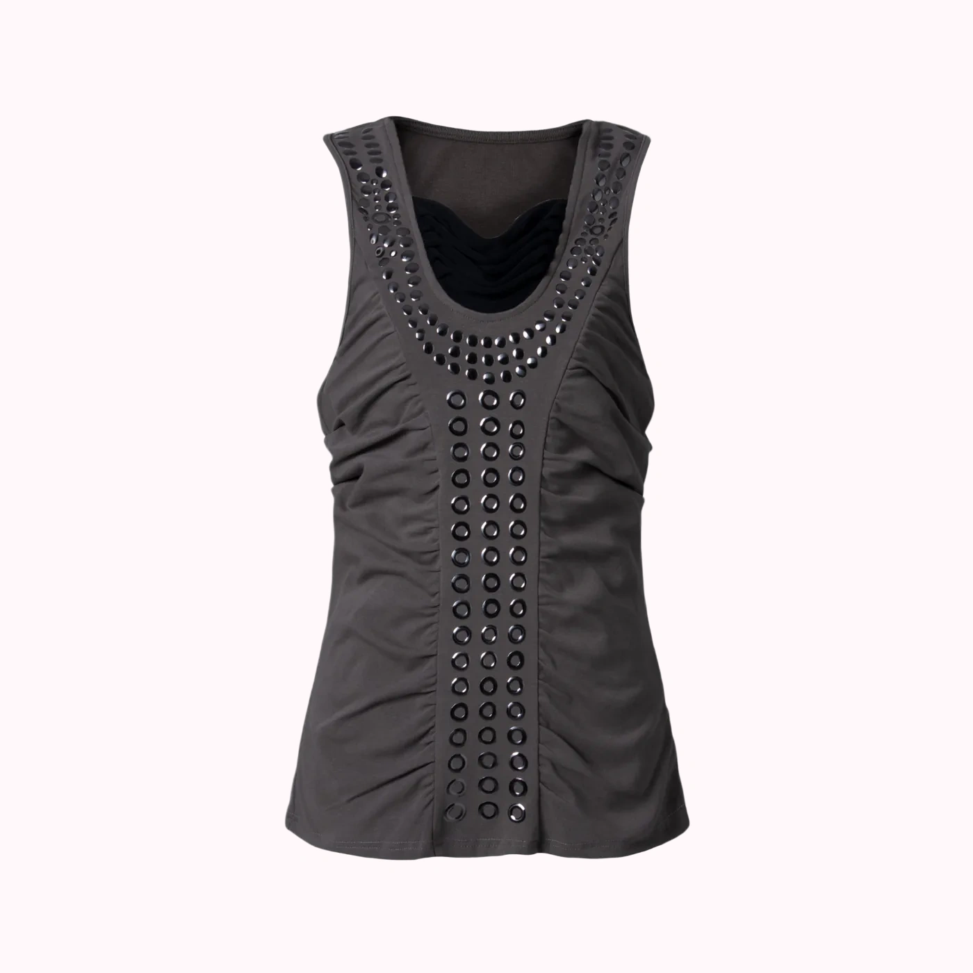 Ruched Mesh Tank Top