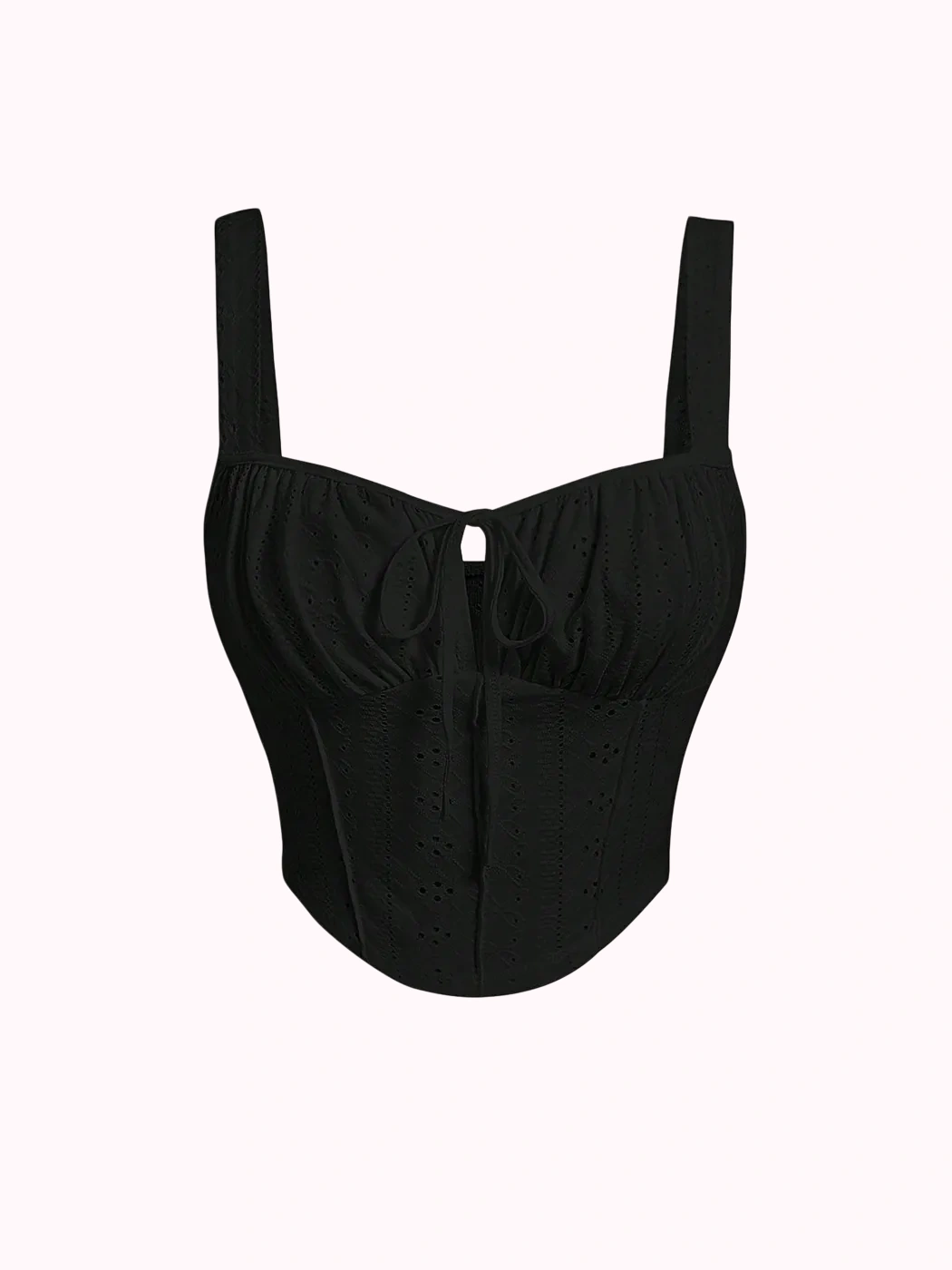 Black Square Neck Crop Top