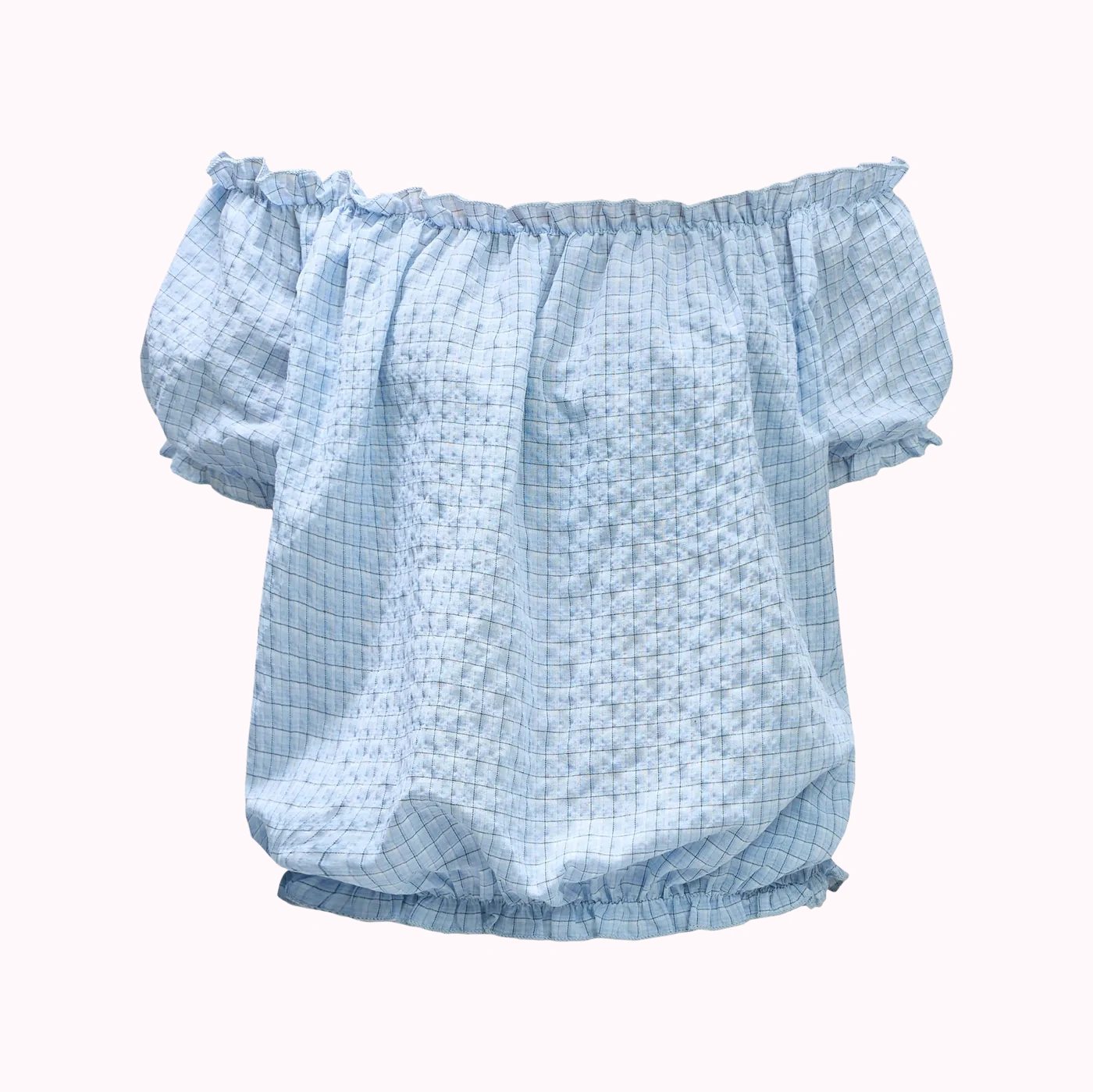Blue Off-Shoulder Shirt