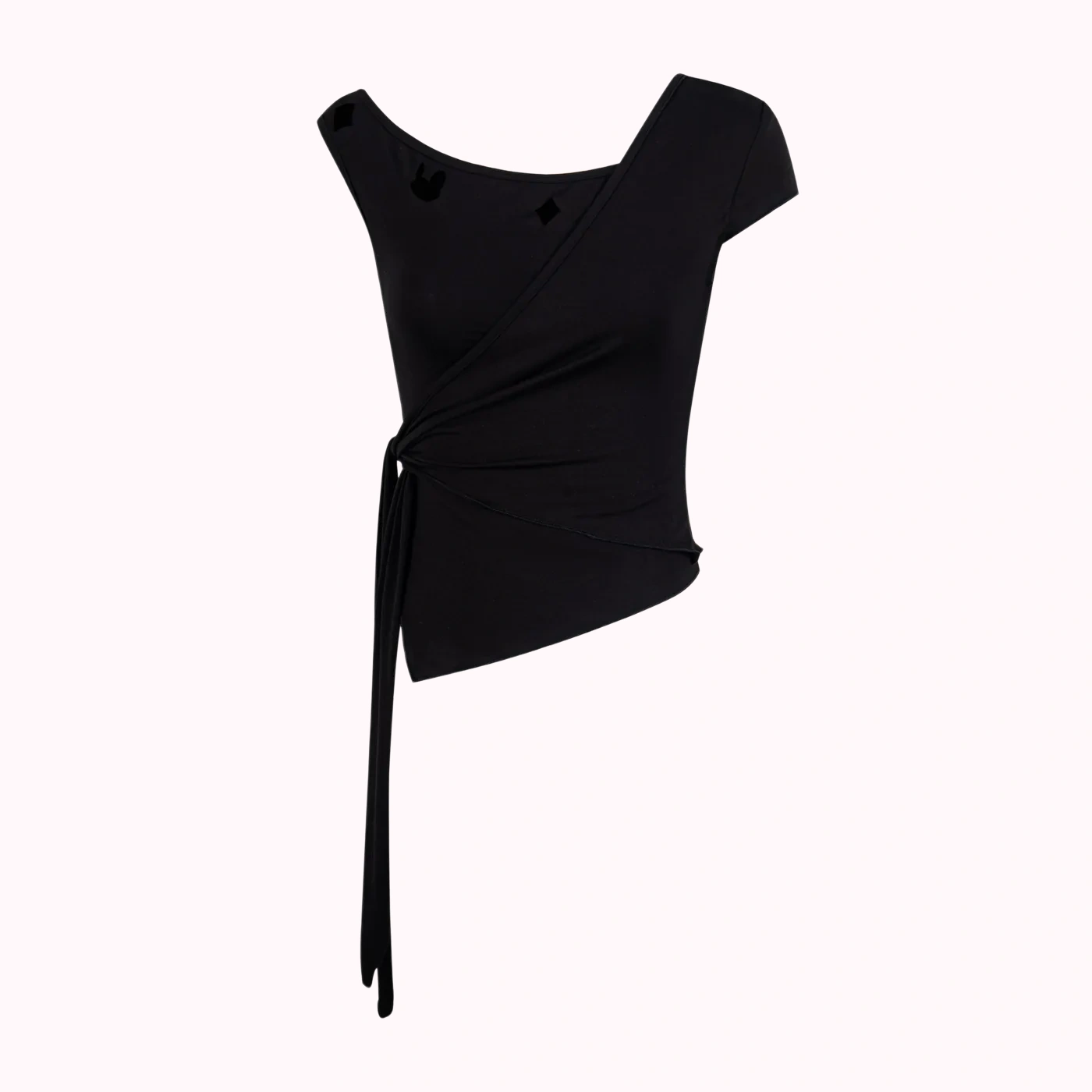 Black Asym Tie Top