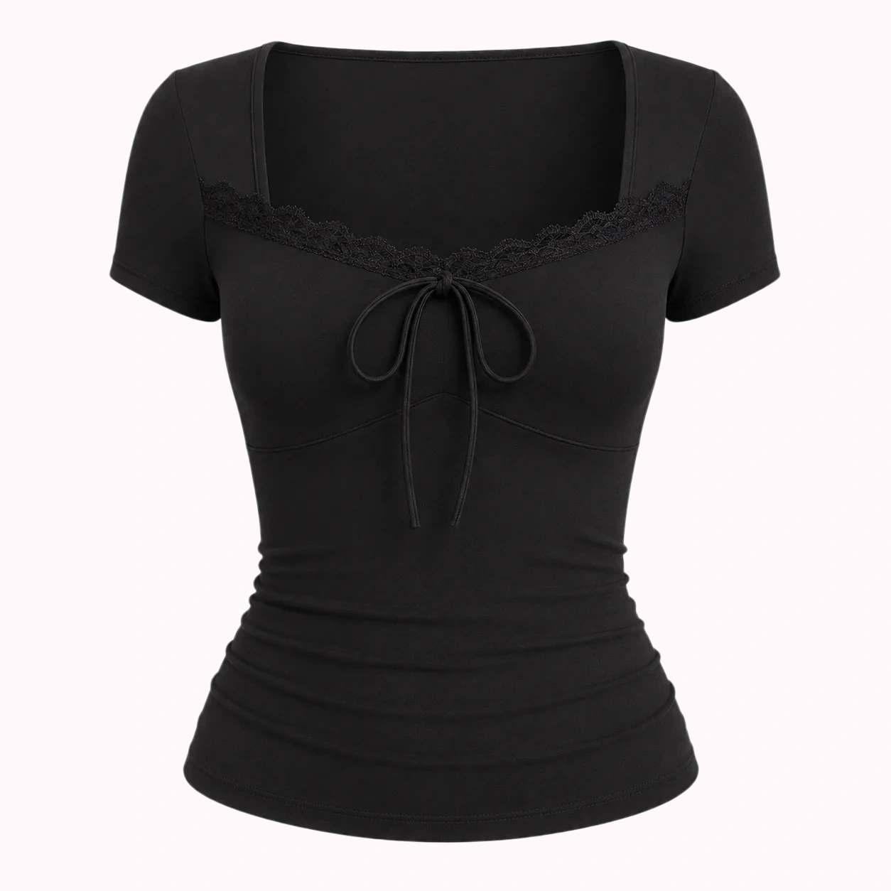 Black Bow Front Top